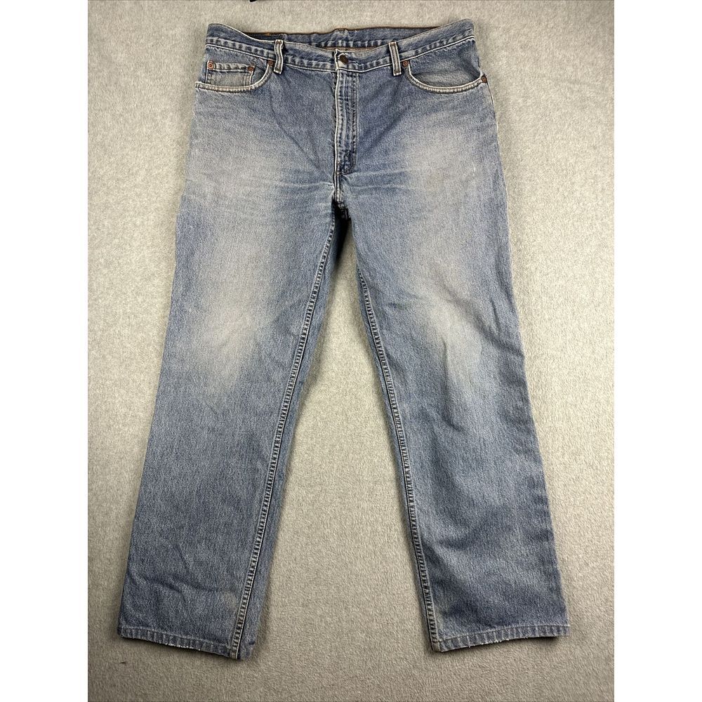 VTG Levis Jeans Mens 36x34 (36x31) Light Blue‎ 630 Straight Whiskers Orange Tab
